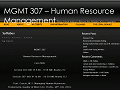 MGMT 307 – Human Resource Management » Syllabus